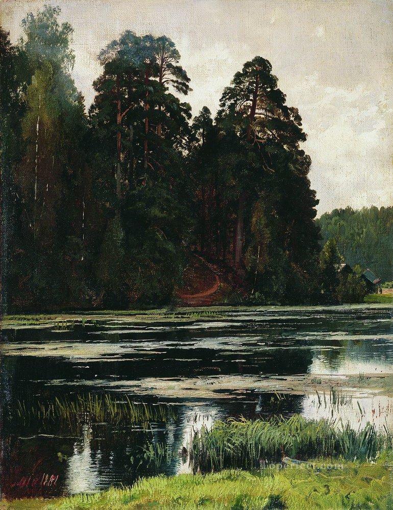 pond 1881 classical landscape Ivan Ivanovich Oil Paintings